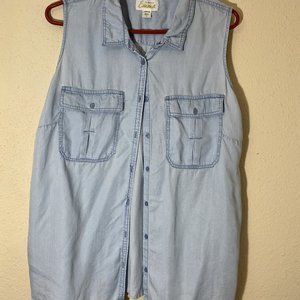 Simply Emma- Denim look blouse- 1x